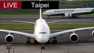 🔴Airport Live Stream Taipei Taoyuan Emirates A380 Singapore Airlines Eva Air 787 with ATC [upl. by Nylirek]