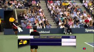 Del Potros Fastest Forehands EVER US OPEN Final 2009 Federer vs Del Potro [upl. by Ehrsam]