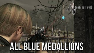 Resident Evil 4 Blue Medallion locations guide  All Farm and Cemetery Blue Medallions [upl. by Ahtabat]