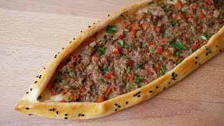 Pide mit Hackfleisch Rezept  Pide with Ground Beef Recipe  ENG SUBS [upl. by Sirej]