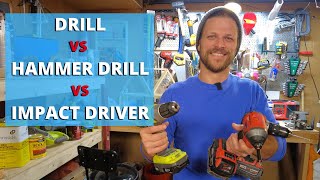 Drill vs Impact Driver vs Impact Wrench vs Hammerdrill [upl. by Volney]