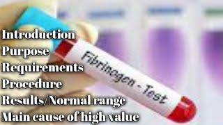 Plasma fibrinogen blood test blood coagulation profile lecture 6 [upl. by Ettennig]