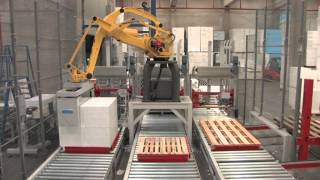 Packaging and Palletizing system for insulation panels [upl. by Alegnasor]