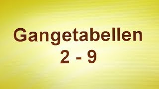 Gangetabellen sanger fra 2  9 [upl. by Jemmy423]