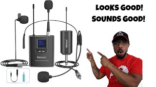 UHF Wireless Lavalier Lapel Microphone SystemHeadset MicStand Mic 165ft Range REVIEW [upl. by Eissej]