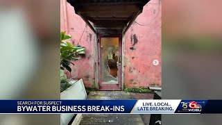 Several Bywater businesses burglarized after a thief smashed and pried open multiple doors [upl. by Ahsilem]