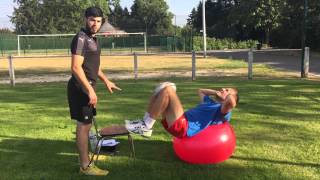 KineVideo  Protocole B pubalgie partie 1 travail des abdominaux et proprioception du bassin [upl. by Walker]