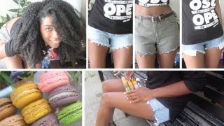 How To Make Cutoff Shorts with Fringe  High Waisted  StyleByNap85 [upl. by Annait]