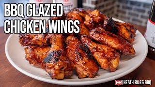 Grilled BBQ Chicken Wings on the Weber Kettle  Heath Riles BBQ [upl. by Jerold]