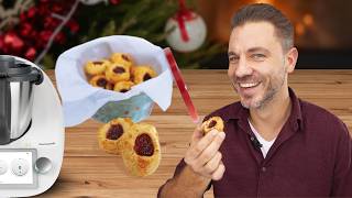 Super einfache Engelsaugen Deine Plätzchen Stars für Weihnachten  Thermomix® Rezept [upl. by Thebazile911]