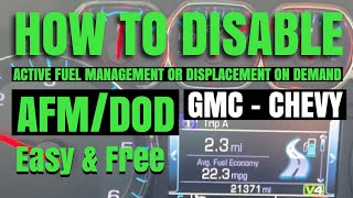 How To Disable Active Fuel Management AFM or DOD Easy and Free [upl. by Inohtna629]