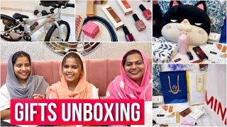 MY BIRTHDAY GIFTS UNBOXING 🤩 🎁  Mashura  Basheer Bashi  Suhana [upl. by Arahsat]