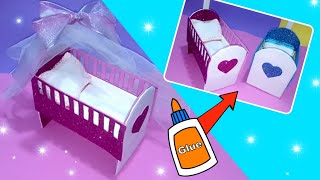 como hacer Cuna para bebé en miniatura  how to make Miniature baby crib [upl. by Chasse249]