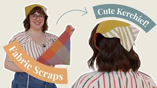 Sew this DIY Kerchief Headband  Full Nopattern Tutorial  Scrap Busting Ep 3 [upl. by Aderb]