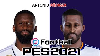 ANTONIO RÜDIGER  PES 201920202021  FACE BUILD amp STATS [upl. by Arotahs521]