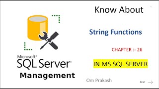 String Functions in SQL Chapter 26 [upl. by Anner]