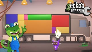 Overstuffed Larry The Lorry  Learn Shapes For Kids  Educational Videos  Geckos BIG Trucks [upl. by Elaval]