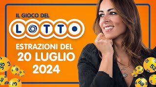 Estrazione in diretta del Gioco del Lotto e del Simbolotto di Sabato 20 Luglio 2024 [upl. by Orecic]