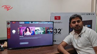 itel Smart Android tv unboxing  Itel GSeries 32Inch Android TV  Full TV Review [upl. by Neerual659]