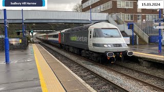 Trains at Sudbury Hill Harrow amp Sudbury Hill Tube Station 15032024 [upl. by Whitehurst]