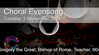 Choral Evensong  Tuesday 3 September 2024  Chester Cathedral [upl. by Ducan]