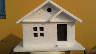 How to make a simple Thermocol Model House Thermocol crafts [upl. by Adiene]