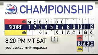 2024 MoPac Club Playdowns – Mens Championship – McBride vs Siggins [upl. by Catlin]