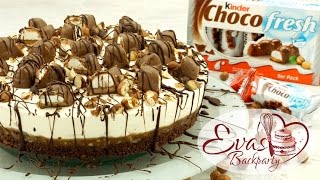 ChocoFreshTorte  No Bake Rezept mit Kinder Choco Fresh  weniger süß  Backen evasbackparty [upl. by Yran]