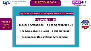 2024 Whats on Your ballot Proposition 135 [upl. by Ammann]