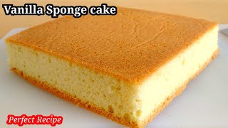 Vanilla Sponge Cake  How to make perfect sponge cake  easy cooking with das [upl. by Atinehc432]