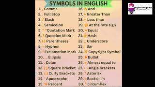 Symbols in English [upl. by Gentry]