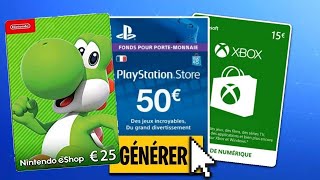 TUTO FR 2024  COMMENT AVOIR CARTES SWITCH PSN XBOX GRATUITEMENT EN ILLIMITÉ 100 FONCTIONNEL [upl. by Annodas464]