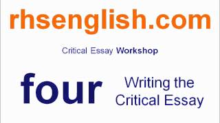 Higher English Critical Essay Workshop  Four Writing the Critical Essay [upl. by Antone]