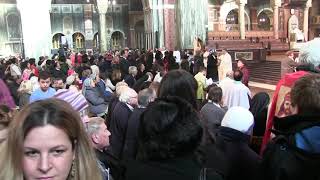 The National Pilgrim Virgin Statue of Our Lady of Fatima received by Cardinal Vincent Nichols [upl. by Syah]