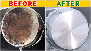 How to Clean the Bottom of a Pot or Pan  How to Clean your Pot with Baking Soda and Vinegar [upl. by Ernaline704]