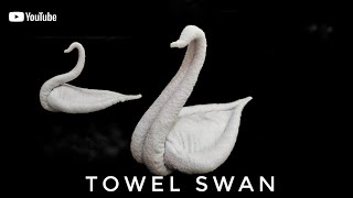 How to make towel swan  Towel art  towel animal folding [upl. by Tower734]