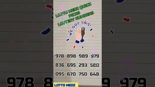 LOTTO MEDZ QUICK PICKS LOTTERY NUMBERS  PICK3 CASH3 DAILY3 NY NUMBERS PEGA3 shorts [upl. by Dlarej87]