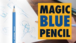 Why Professional artists use this blue pencil  how to draw like a pro [upl. by Lahcear]