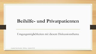 Beihilfe und Privatpatienten in der Physiotherapie [upl. by Lejeune331]