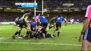 Jonathan Sexton 2nd Try Leinster V Northampton Heineken Cup Final 2011 [upl. by Yeargain577]