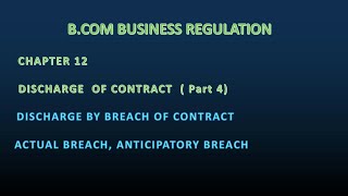 Discharge by breach of contract  Actual breach Anticipatory breach [upl. by Asimaj]