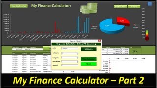 My Finance Calculator  Microsoft Excel  Expenses and Income  Part 2 [upl. by Nereids649]