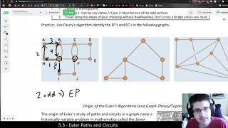 Math 3003 Using Fleurys Algorithm to Find the Euler Path or Circuit [upl. by Tanner]