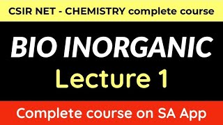 bioinorganic chemistry Demo Class  1  Complete concept  CSIR NET GATE IIT JAM [upl. by Enelec]