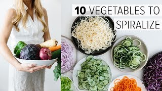 SPIRALIZER BEGINNERS GUIDE  10 vegetables to spiralize [upl. by Akenaj109]