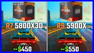 RYZEN 9 5900x vs RYZEN 7 5800x3d TEST IN GAMES  BENCHMARK [upl. by Khalin]