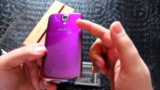 Unboxing Samsung Galaxy S4 RedPurple انبوكسينج اس4 الجديد باللون الاحمر [upl. by Keefer]