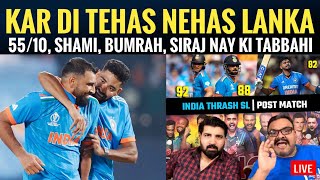 Shami Siraj Bumrah demolish Sri Lanka 55 all out 302 runs victory Best fast bowling of the World [upl. by Nilyam509]