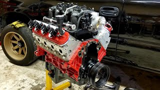 Painting Engine w Primer Base Coat and Clear Coat  53 LS Silverado Build [upl. by Amoeji420]