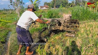 Traktor Quick Memulai Bajak Sawah Dengan Nyingkal Pinggiran [upl. by Sucam]